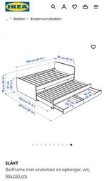 Släkt Ikea bed, Huis en Inrichting, Slaapkamer | Bedden, 90 cm, Gebruikt, Eenpersoons, Wit