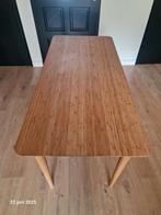 Bureau bamboe met wit accent, Huis en Inrichting, Tafels | Eettafels, Ophalen, 100 tot 150 cm, 50 tot 100 cm, Zo goed als nieuw
