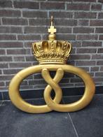 Oude bakkers uithangbord gouden Krakeling met kroontje, Verzamelen, Merken en Reclamevoorwerpen, Ophalen