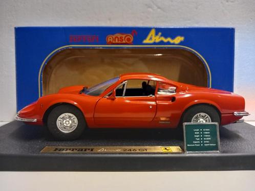 Ferrari 246 GT Dino rood 1972 Anson metal 1:18 KRD', Hobby en Vrije tijd, Modelauto's | 1:18, Zo goed als nieuw, Auto, Anson, Ophalen of Verzenden
