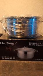 Cheffing 34 cm rvs pan, Ophalen of Verzenden, Nieuw, Rvs, Kookpan of Snelkookpan