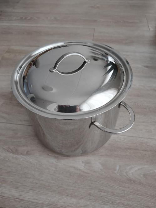 Kookpan hoog, edelstaal; merk Spring, 6,5 liter, Huis en Inrichting, Keuken | Potten en Pannen, Gebruikt, Kookpan of Snelkookpan