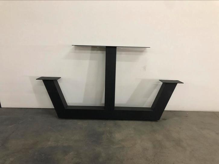 Industriele Metalen picknickset onderstel ZWART TAFEL, Huis en Inrichting, Tafelonderdelen, Nieuw, Rechthoekig, Kunststof, Ophalen of Verzenden