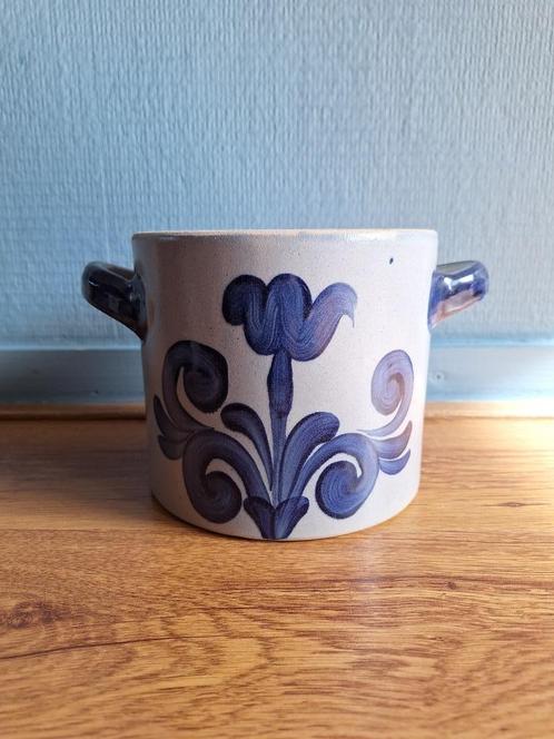 Bloempot van grijs keramisch aardewerk, Huis en Inrichting, Woonaccessoires | Overige, Gebruikt, Ophalen of Verzenden
