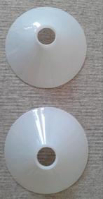Witte Glazen Lampenkappen (2 stuks), Wit, Ophalen of Verzenden, Zo goed als nieuw, Minder dan 25 cm