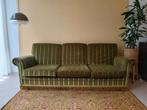 Vintage Groene Bank - Driepersoons, Huis en Inrichting, Banken | Bankstellen, Ophalen, Gebruikt, Vintage, Driepersoons