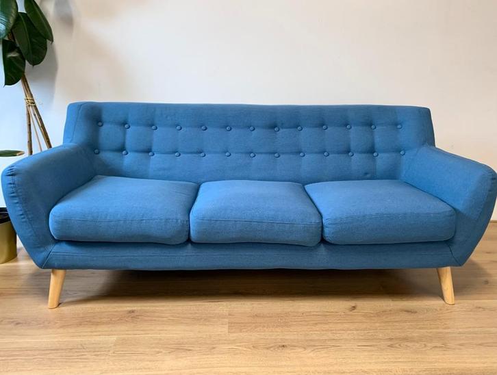 Scandinavisch bank 3-zits stof, Huis en Inrichting, Banken | Sofa's en Chaises Longues, Zo goed als nieuw, Driepersoons, 150 tot 200 cm