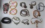 11 kettingen, vintage, art deco, glas, halfedelstenen, plast, Sieraden, Tassen en Uiterlijk, Antieke sieraden, Ophalen of Verzenden