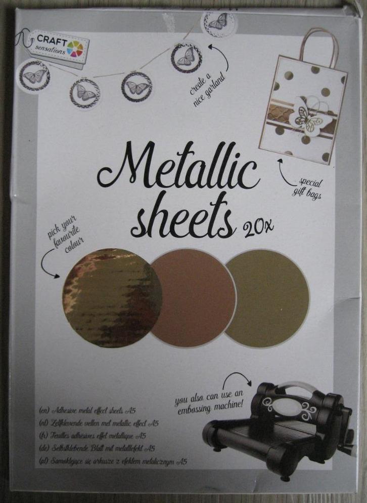 Craft Sensations Metallic Sheets A5 - 20 stuks, Hobby en Vrije tijd, Scrapbooking, Nieuw, Papier of Karton, Overige merken, Ophalen of Verzenden