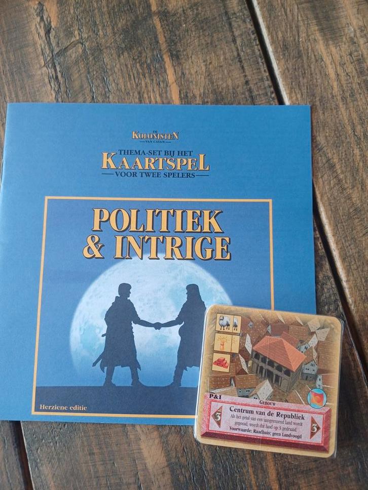 Politiek en intrige uitbreiding kolonisten van catan kaart, Hobby en Vrije tijd, Gezelschapsspellen | Bordspellen, Gebruikt, Een of twee spelers