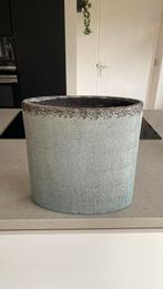 Brocante /landelijke bloempot blauw/grijs, Rond, Ophalen of Verzenden, Zo goed als nieuw, Minder dan 25 cm