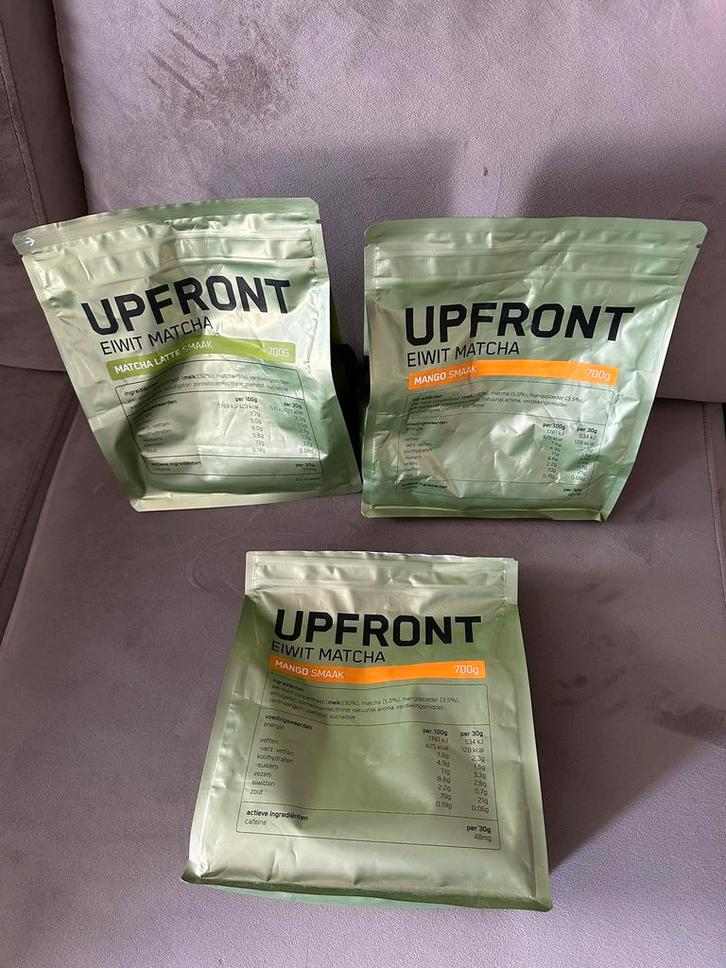 Upfront eiwit matcha & eiwit mango matcha, Sport en Fitness, Gezondheidsproducten en Wellness, Verzenden