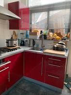 Keuken Hoogglans Rood, Ophalen, Gebruikt, Hoekkeuken, Hoogglans of Gelakt