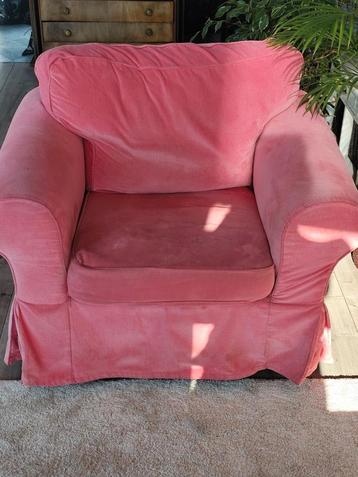 Ikea Ektorp fauteuil vellinge roze.