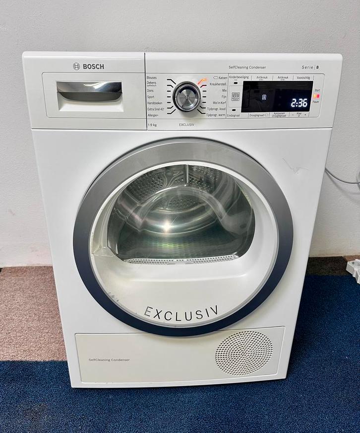 Bosch Serie 8 Warmtepompdroger 9 kg A++ class, Witgoed en Apparatuur, Wasdrogers, Zo goed als nieuw, Condens, 6 tot 8 kg, 85 tot 90 cm