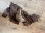 MJUS vintage bruine patch / blokhak laarsjes maat 40, Ophalen of Verzenden, Zo goed als nieuw, Bruin, Lage of Enkellaarzen