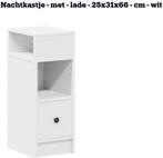 Nachtkastje wit 25 x 31 x 66, Huis en Inrichting, Slaapkamer | Nachtkastjes, Ophalen, Minder dan 45 cm, Nieuw, 55 tot 70 cm