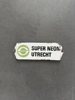 Oud emaillle deur post bordje Super Neon Utrecht, Ophalen of Verzenden, Gebruikt, Reclamebord