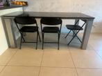 graniette eettafel, Huis en Inrichting, Tafels | Eettafels, Overige materialen, Zo goed als nieuw, Vijf personen of meer, 150 tot 200 cm