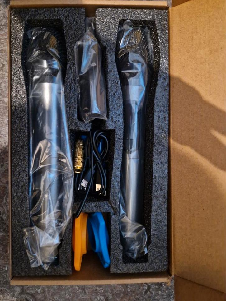 NIEUW Bluetooth Microfoon Set - JBL Partybox Compatibel, Muziek en Instrumenten, Microfoons, Nieuw, Zangmicrofoon, Draadloos, Ophalen of Verzenden