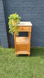 Vintage nachtkastje met marmeren blad – stijlvol en tijdloos, Ophalen, Minder dan 45 cm, Zo goed als nieuw, 70 cm of meer