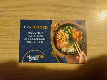8 x Horeca Voucher Holland casino van 25 euro beschikbaar voor biedingen