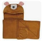 snuggleplaid / fleece deken 130 x 150 beer met knuffel tas, Ophalen of Verzenden, Nieuw
