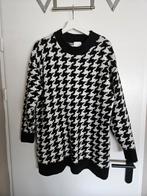 H&M pied de poule oversized sweaterdress trui jurk zwart wit, Kleding | Dames, H&M, Wit, Zo goed als nieuw, Verzenden