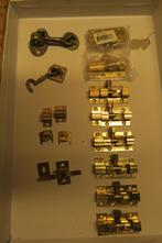 Plaatgrendel / schuifslot messing 8x, Doe-het-zelf en Verbouw, Ophalen of Verzenden, Zo goed als nieuw, Koper of Messing, Schuif of Grendel