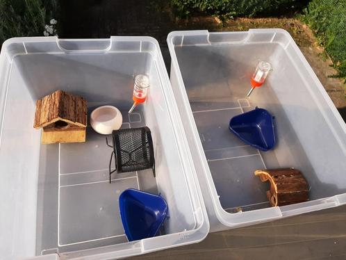 Hamsterkooi/hamsterbak 2 stuks, Dieren en Toebehoren, Knaagdieren en Konijnen | Hokken en Kooien, Gebruikt, Kooi, Minder dan 60 cm
