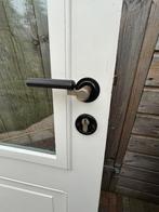 Oude authentieke jaren 30 buitendeur, Doe-het-zelf en Verbouw, Deuren en Horren, Ophalen, 80 tot 100 cm, 200 tot 215 cm, Glas