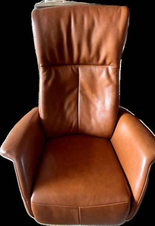 Hele mooie sta-op en relax stoel, cognac kleur, leer, Huis en Inrichting, Fauteuils, Zo goed als nieuw, Leer, 50 tot 75 cm, Minder dan 75 cm