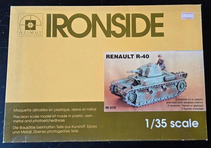 Azimut-Ironside Renault R-40 1:35, Hobby en Vrije tijd, Modelbouw | Auto's en Voertuigen, Zo goed als nieuw, Tank, 1:32 tot 1:50