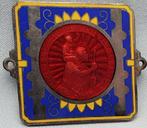 Antieke Sint Christoffel badge, geëmailleerd., Verzamelen, Ophalen of Verzenden, Gebruikt, Auto's