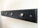 2x Coat rack, black wood, chrome, Wandkapstok, Ophalen of Verzenden, Zo goed als nieuw, Minder dan 100 cm