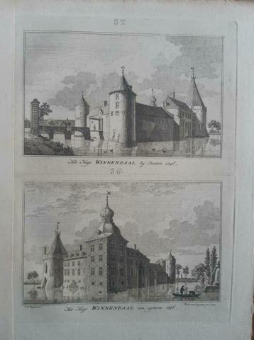 37-38 /Huis Winnendaal bij Santen Kanten Kopergravure 1792 beschikbaar voor biedingen