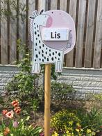 Geboortebord GIRAF dibond huur huren babyspullen meisje, Ophalen, Zo goed als nieuw, Geboortebord