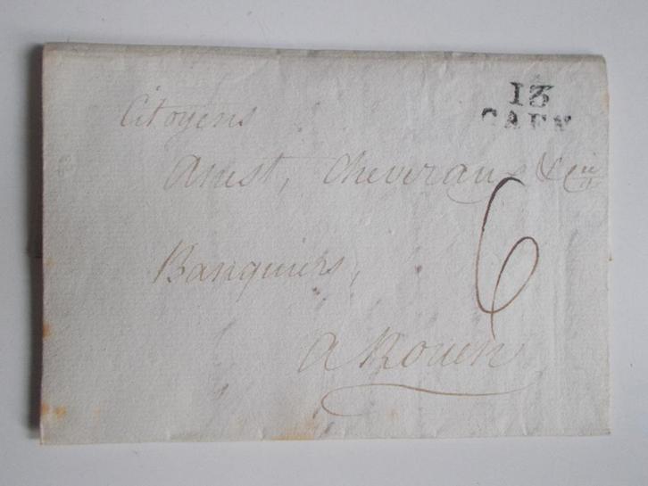Frankrijk, Vouwbrief Franse Revolutie Uit 13 CAEN (Calvados), Postzegels en Munten, Brieven en Enveloppen | Buitenland, Brief