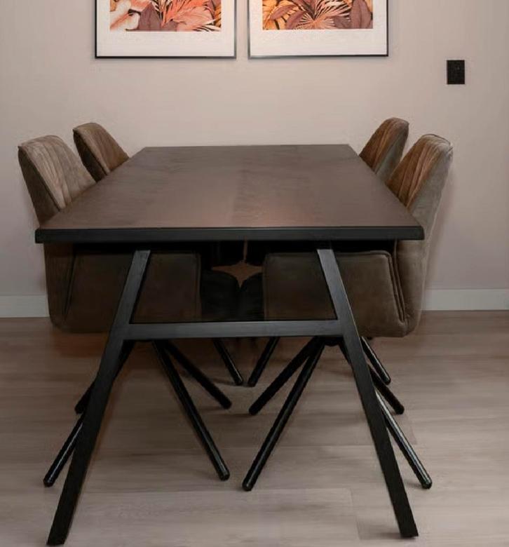 Tafel met 6 stoelen, Huis en Inrichting, Tafels | Eettafels, Gebruikt, 50 tot 100 cm, 150 tot 200 cm, Vijf personen of meer, Rechthoekig