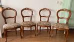Vintage queen ann eetkamer stoelen set, Ophalen