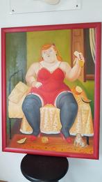 botero schilderijen 2 stuks, balletdanseres, dame in rood, Ophalen of Verzenden