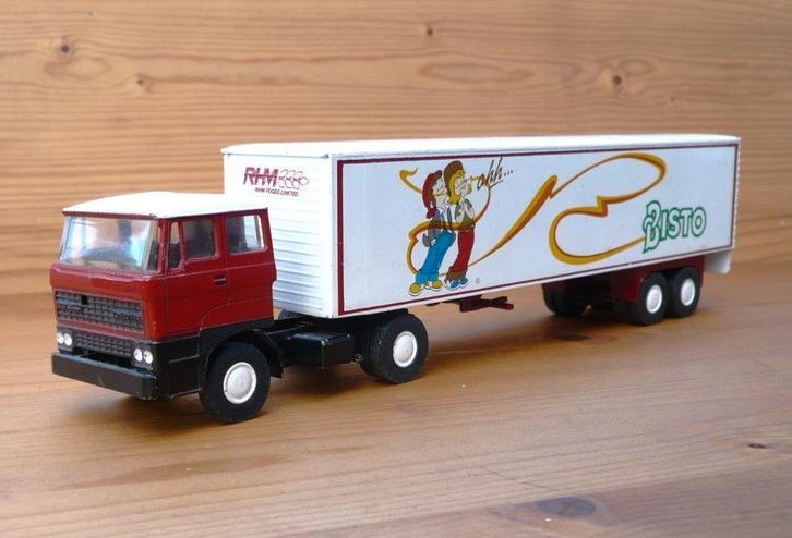 Lion Daf 2800 + eurotrailer bistokids engeland., Hobby en Vrije tijd, Modelauto's | 1:50, Zo goed als nieuw, Bus of Vrachtwagen