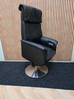 Prominent accu sta op stoel leer relax fauteuil zwart draai, Minder dan 75 cm, Leer, Ophalen of Verzenden, Zo goed als nieuw