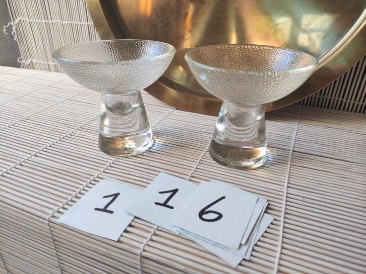 Vintage Glazen Kandelaars Set, Antiek en Kunst, Antiek | Kandelaars, Glas, Ophalen of Verzenden