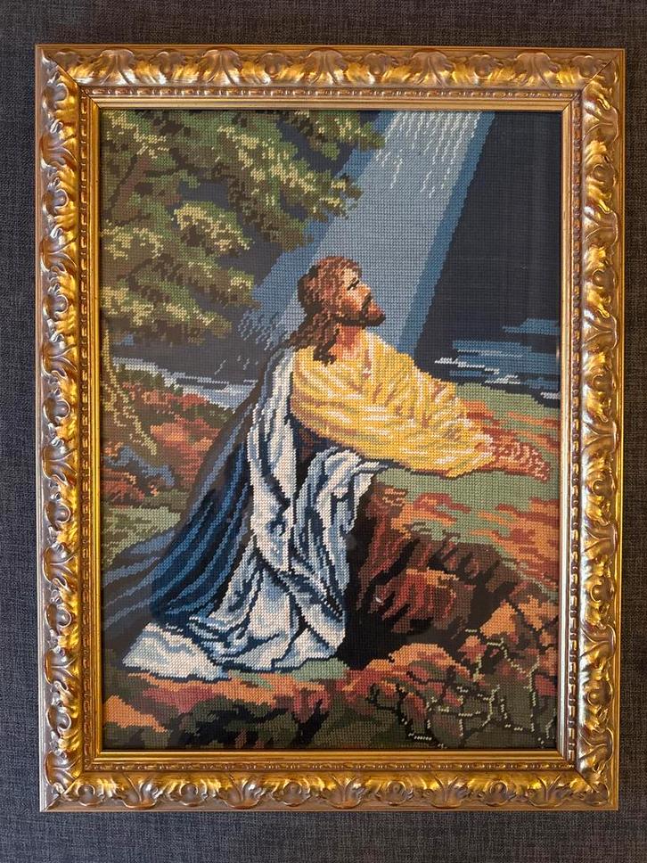 Gobelin religieus wandkleed (Jezus), Antiek en Kunst, Antiek | Religie, Ophalen