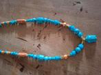 Turquoise boeddha ketting 62 cm, Ophalen of Verzenden, Nieuw, Blauw, Overige materialen