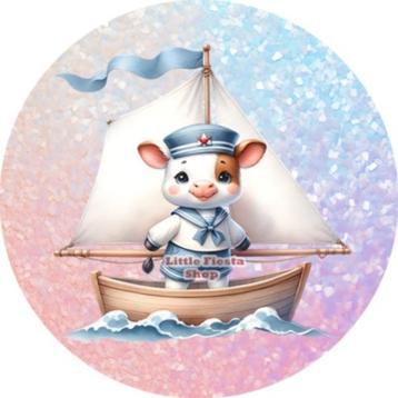 L881 icing frosting koe bootje 20cm eetbare taart print top beschikbaar voor biedingen