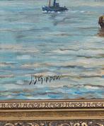 Schilderij Haven gezicht Rotterdam ? ( J.schippers ), Antiek en Kunst, Kunst | Schilderijen | Klassiek, Ophalen
