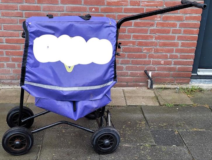 Verstelbare postkar met rem.       let op !! zonder fietstas, Caravans en Kamperen, Bolderkarren, Gebruikt, Ophalen