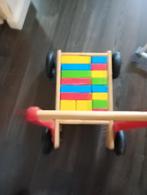 Loopkar compleet met houten blokken, Ophalen of Verzenden, Zo goed als nieuw, Duw- of Trekspeelgoed